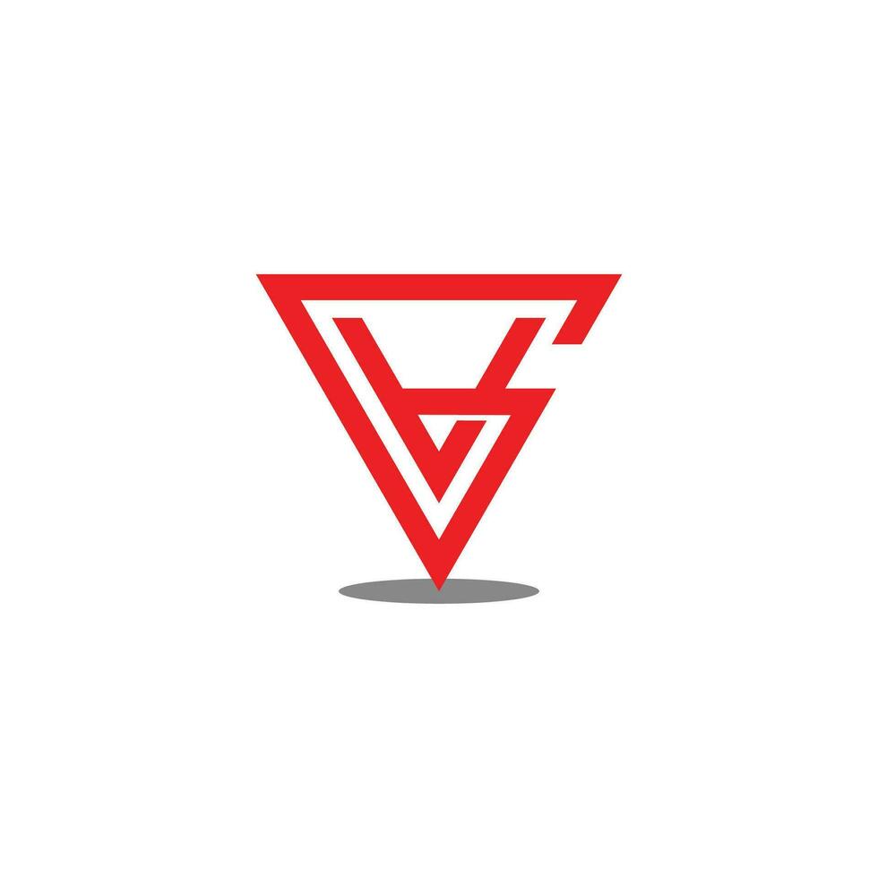 resumen letra gv triángulo línea geométrico diseño logo vector