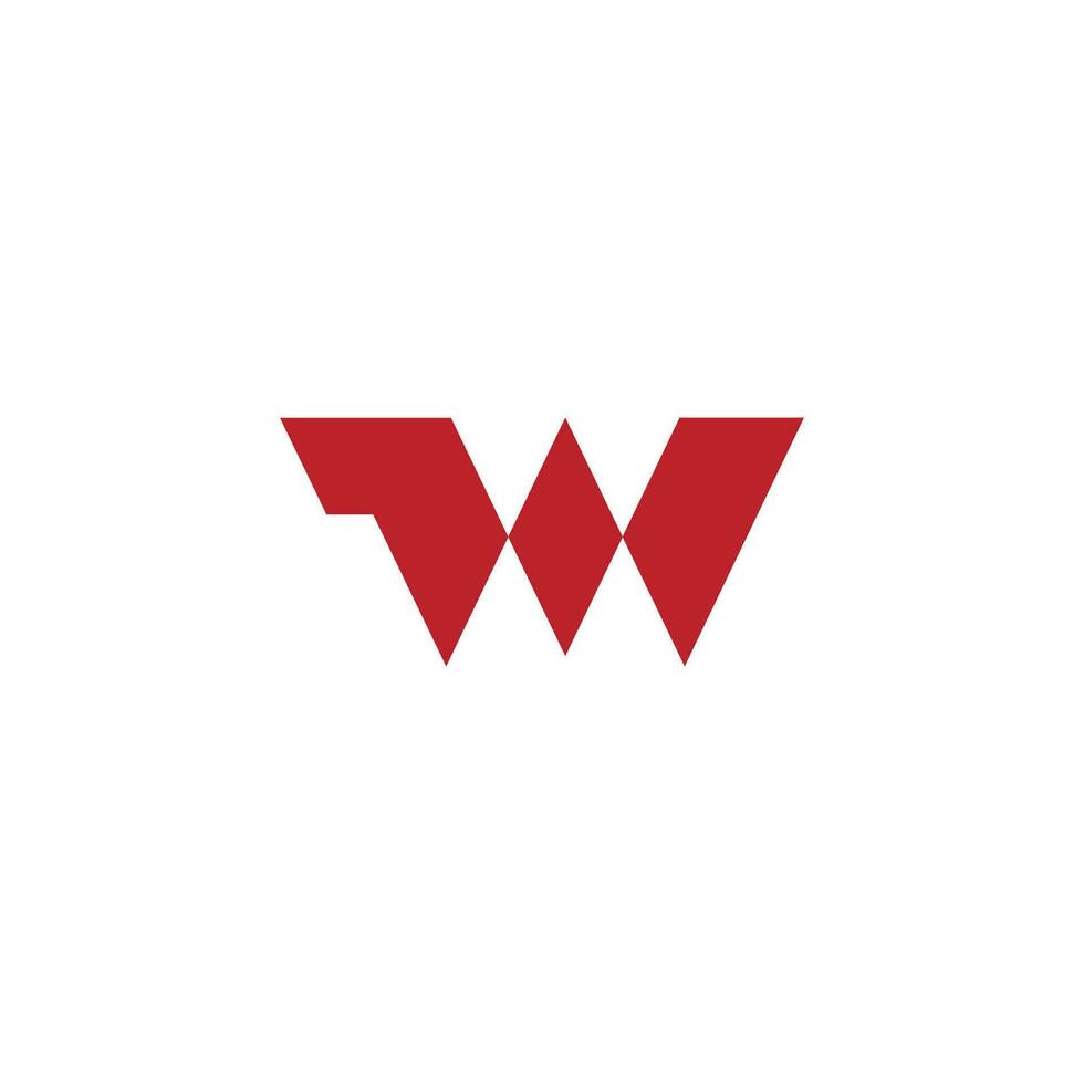 letter w simple unique motion geometric simple logo vector