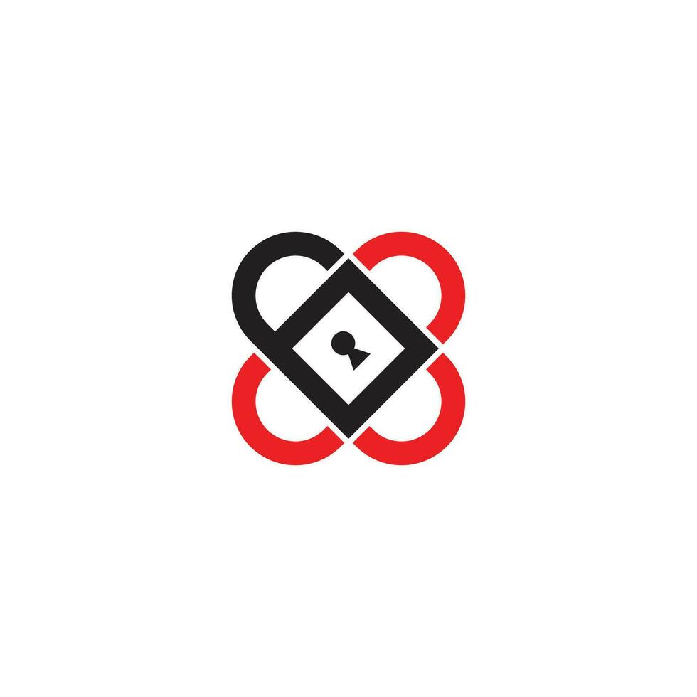 letter x padlock simple line logo vector