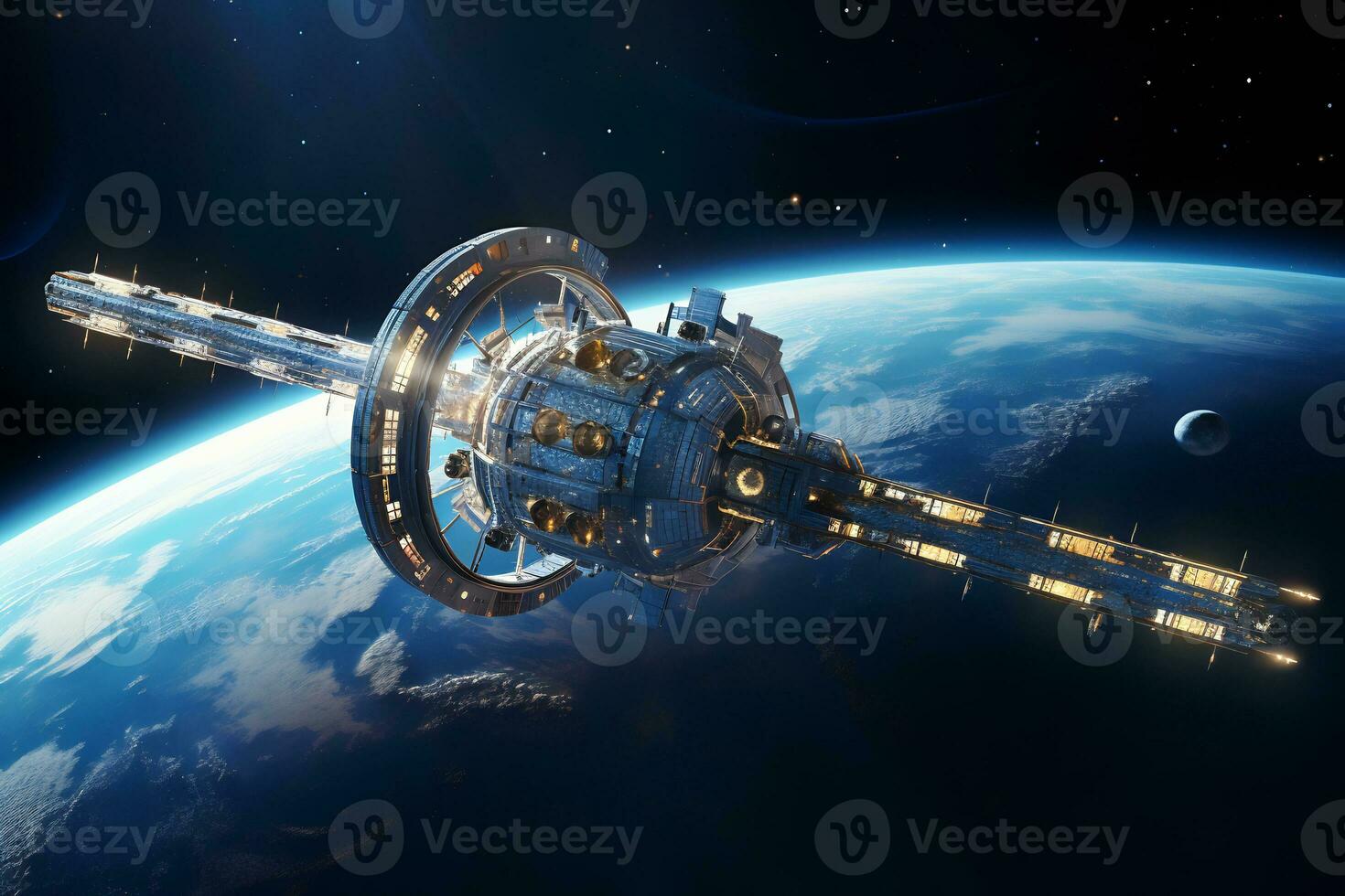 AI Generative Future of space exploration from colonization photo