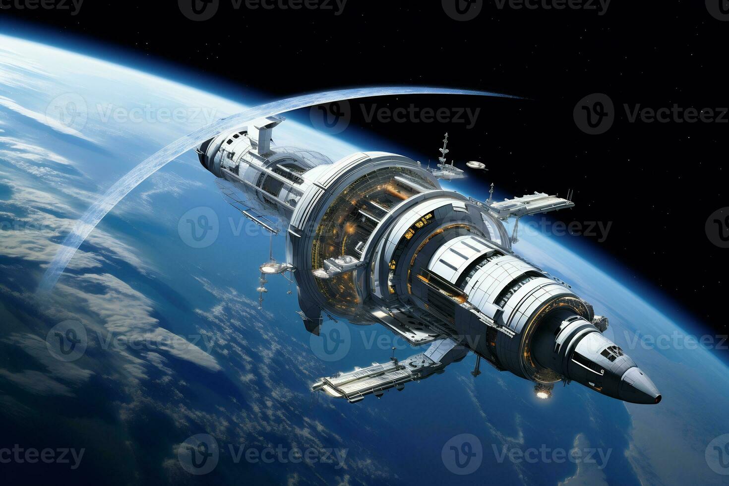 AI Generative Future of space exploration from colonization photo