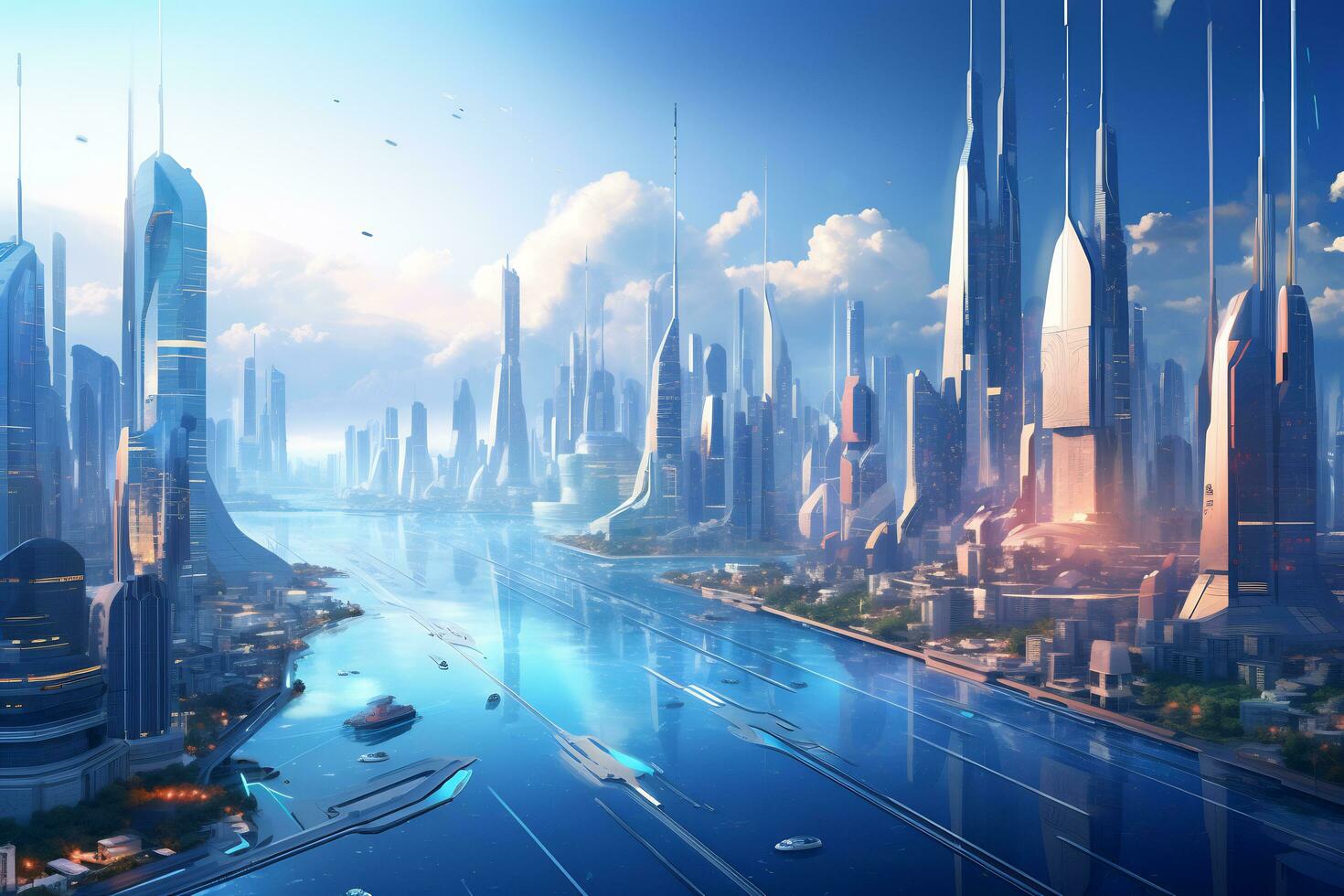 Ai Generative Dynamic And Futuristic City Skyline 30576407 Stock Photo Ai Generative Dynamic And Futuristic City Skyline 30576407 Stock Photo