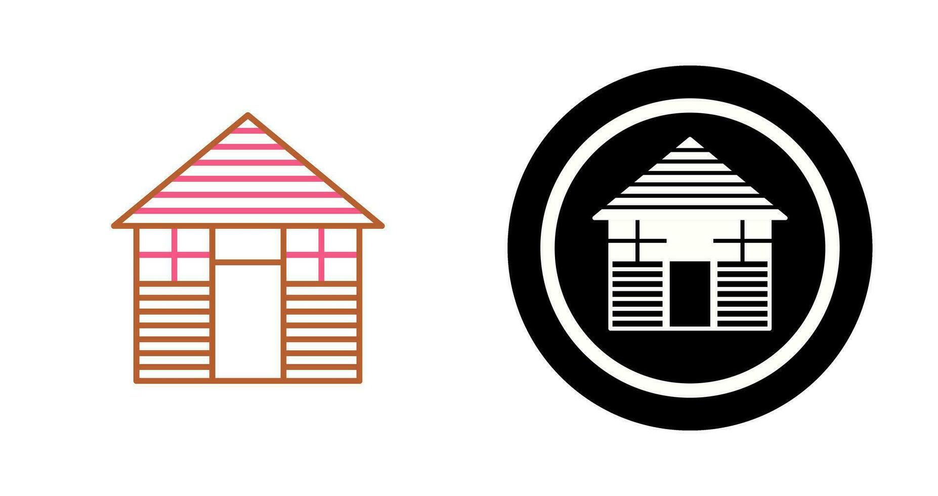 Wood Cabin Vector Icon