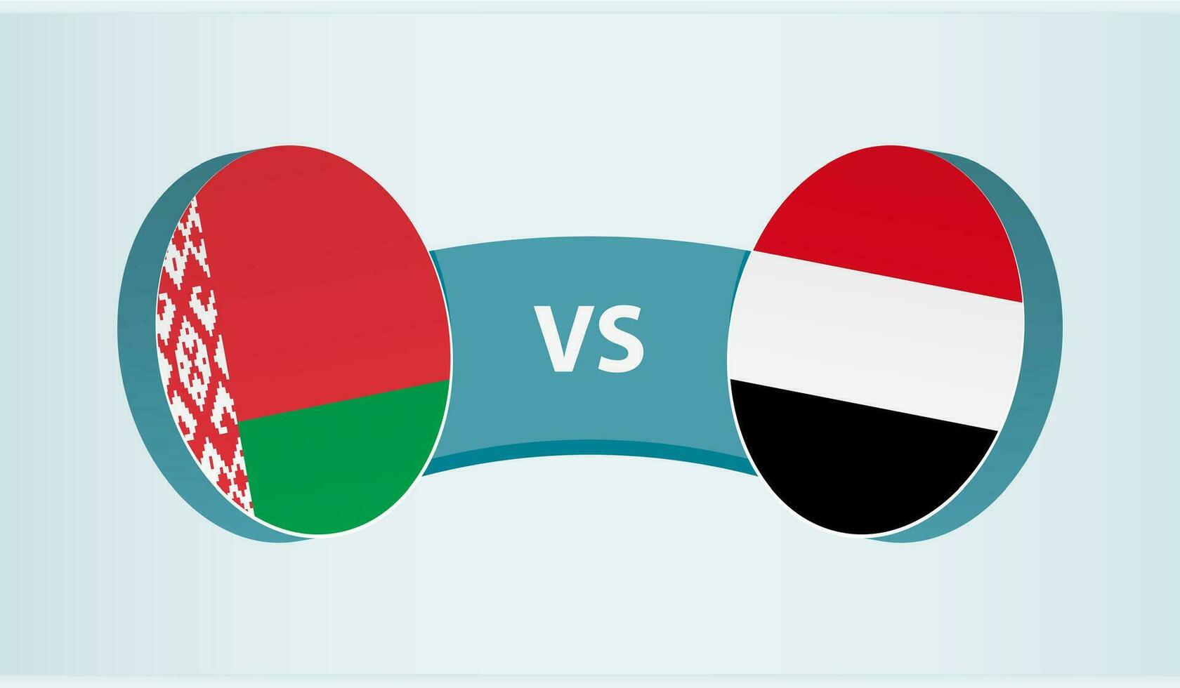 bielorrusia versus Yemen, equipo Deportes competencia concepto. vector