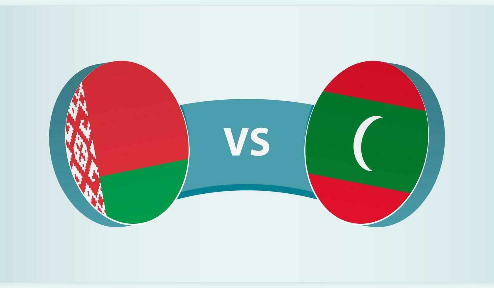 Belarus versus Maldives, team sports competition concept. vector