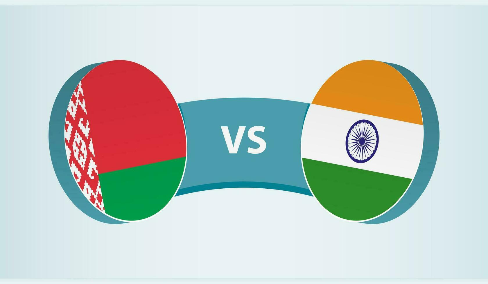 Belarus versus India, team sports competition concept. vector