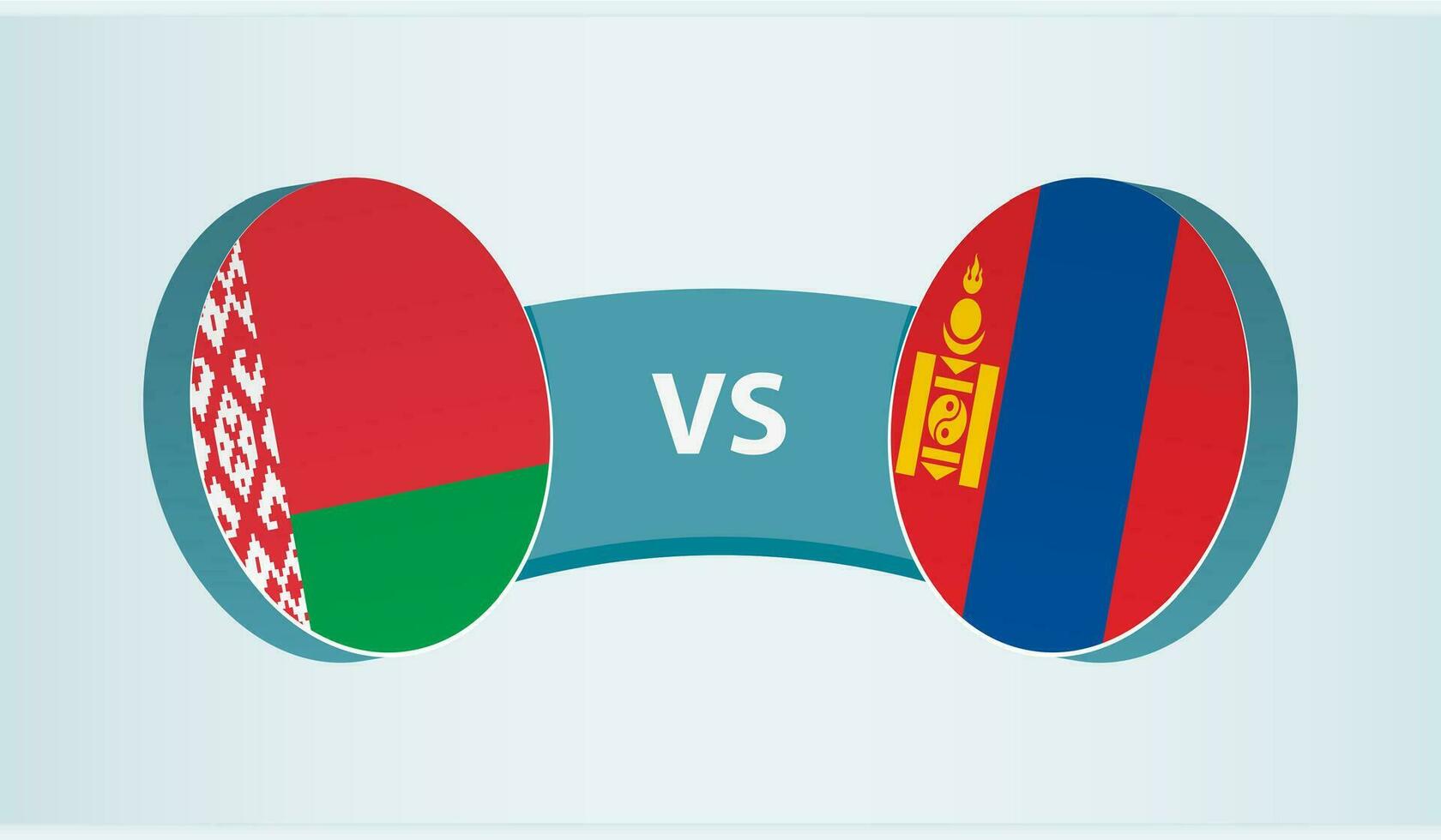 Belarus versus Mongolia, team sports competition concept. vector