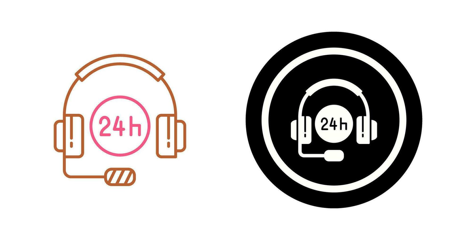 24 Hours Support Vector Icon