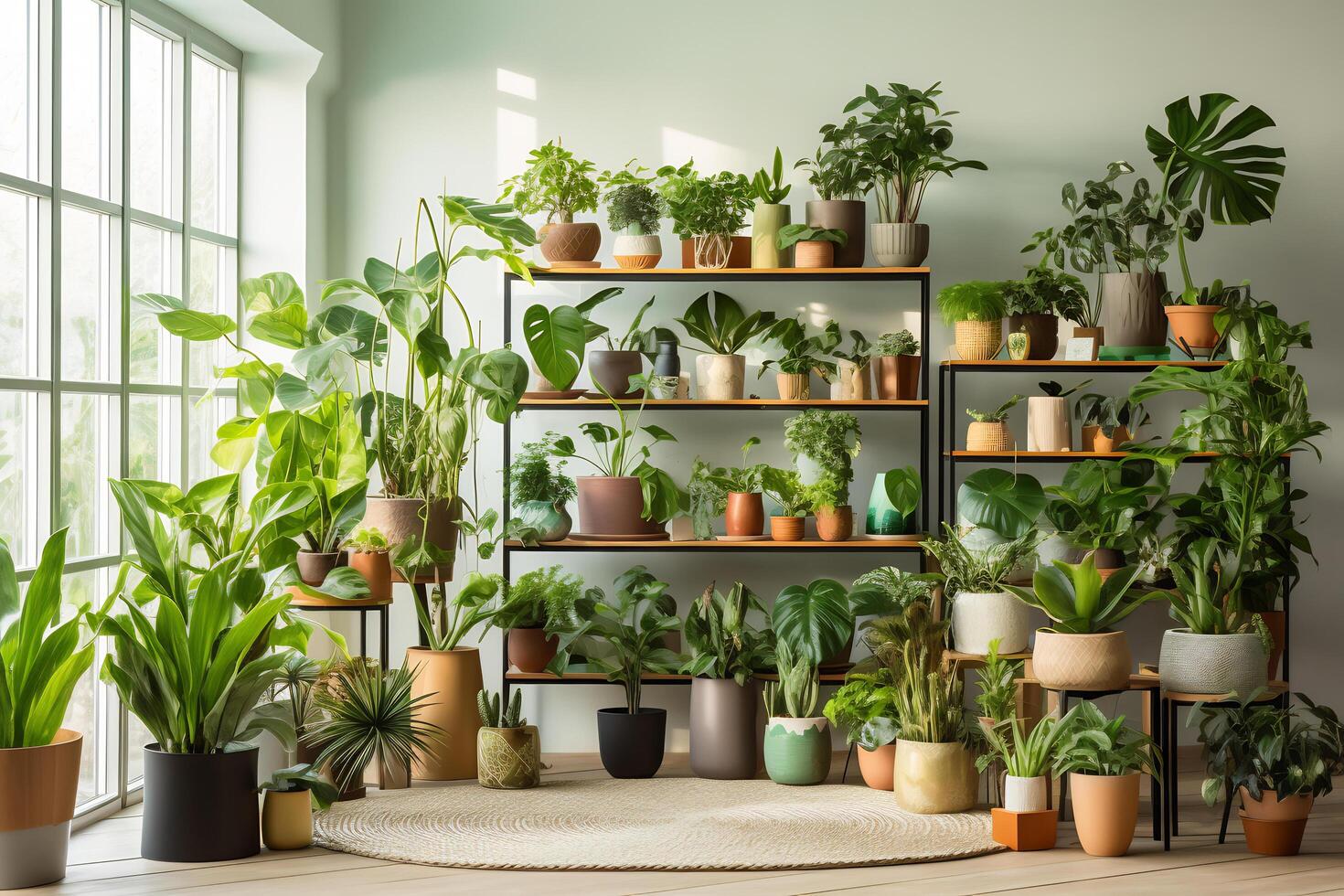 trend of indoor plant enthusiasts with images of stylish monstera AI