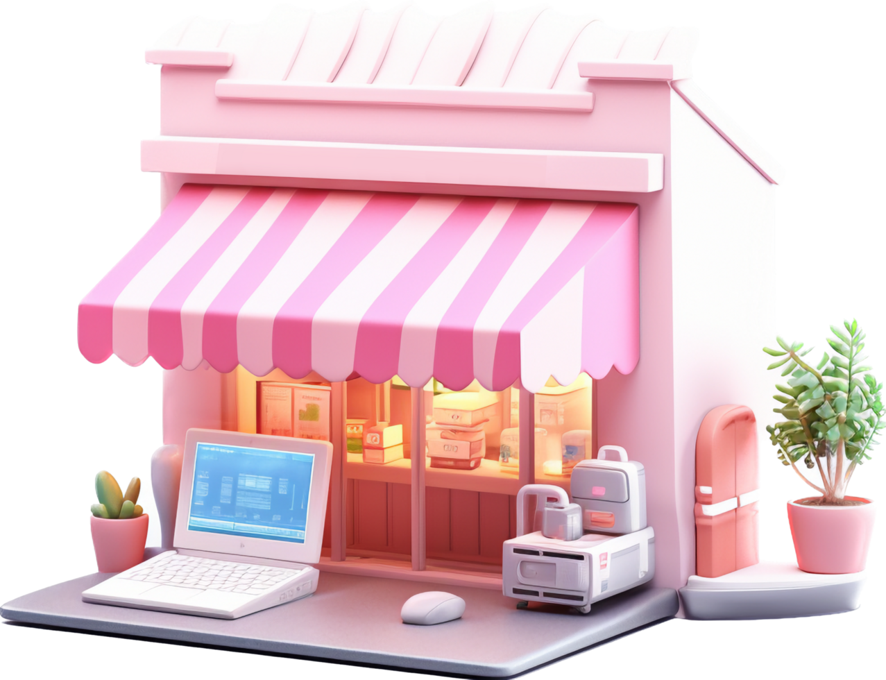 Online shopping png with AI generated.