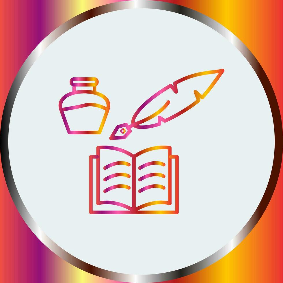 Unique Quill and Book Vector Icon