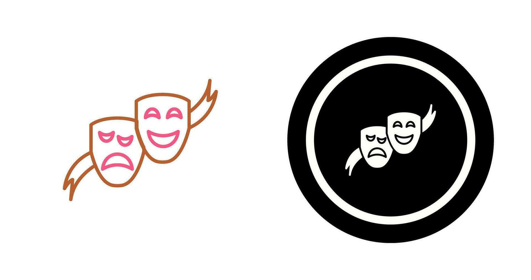 icono de vector de máscaras de teatro