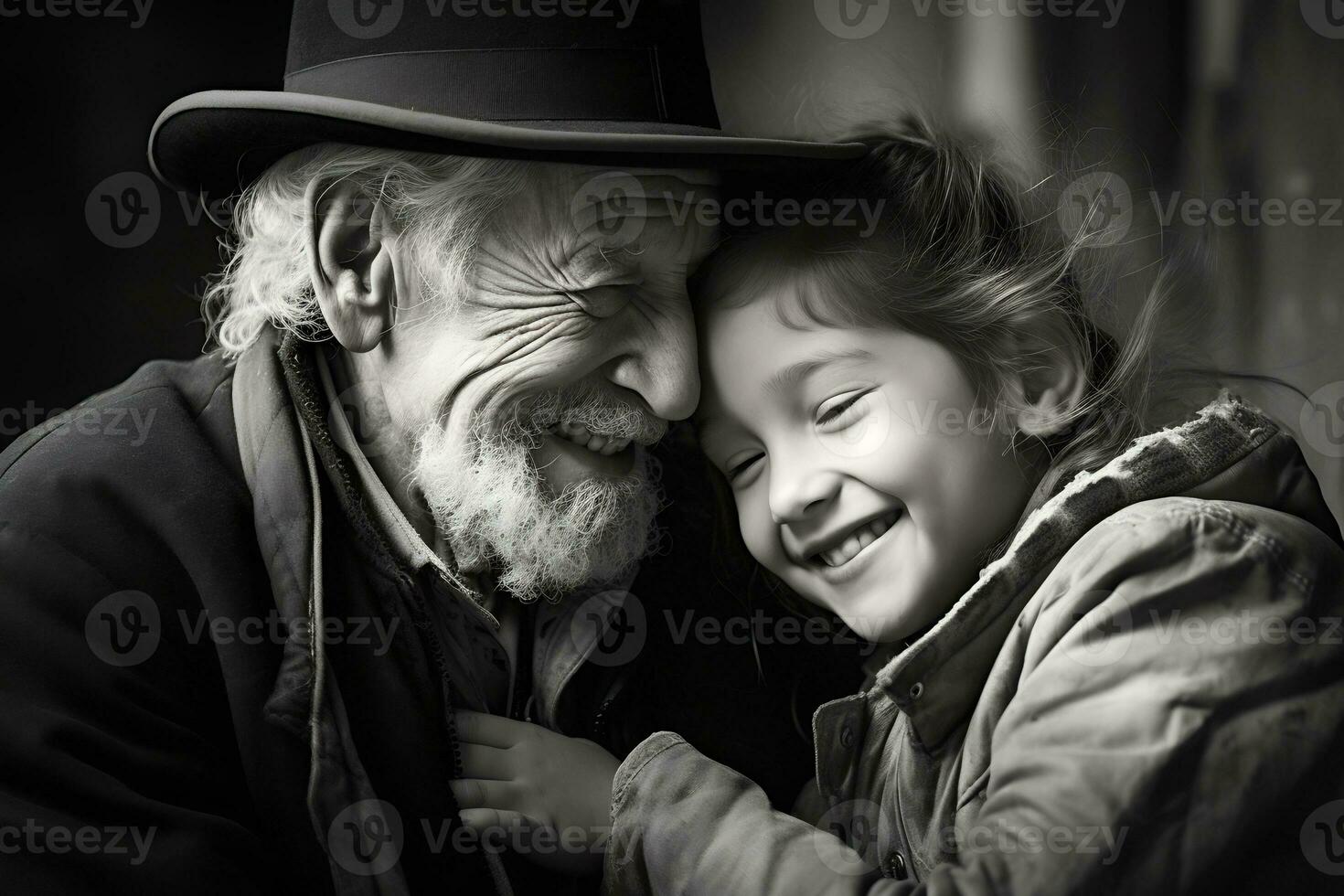 the close emotional bond between grandparents and their grandchildren AI Generative photo