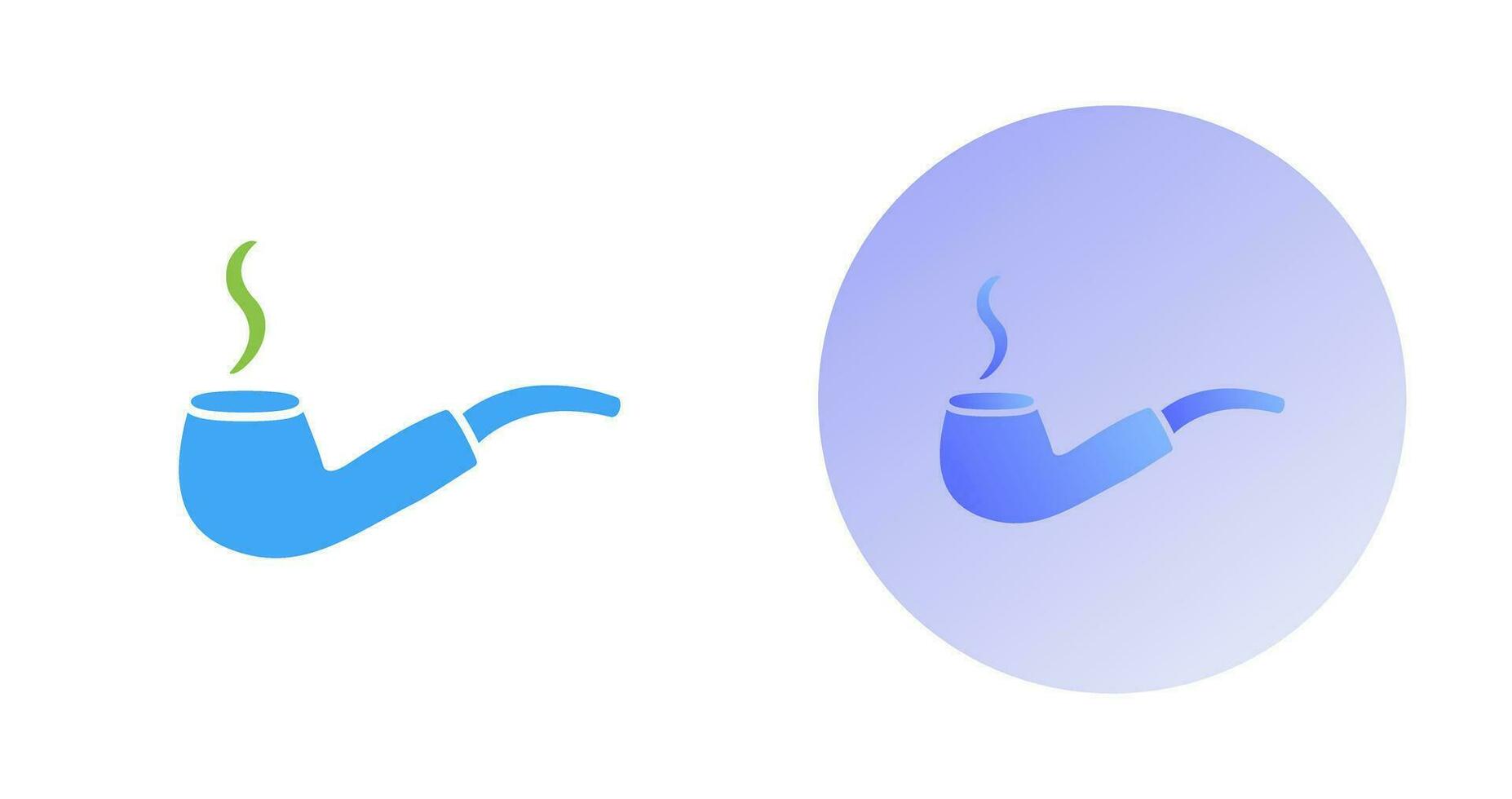 Unique Lit Smoking Pipe Vector Icon