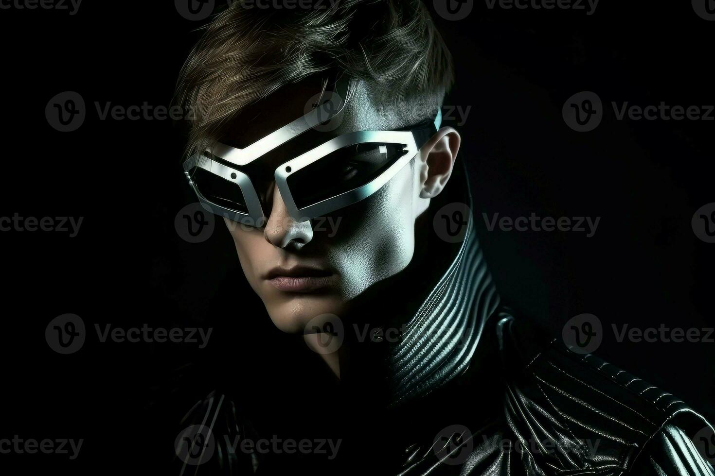 Caucasian male futuristic. Generate Ai photo