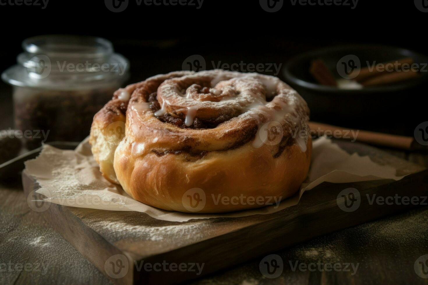 Cinnamon sweet roll. Generate Ai photo