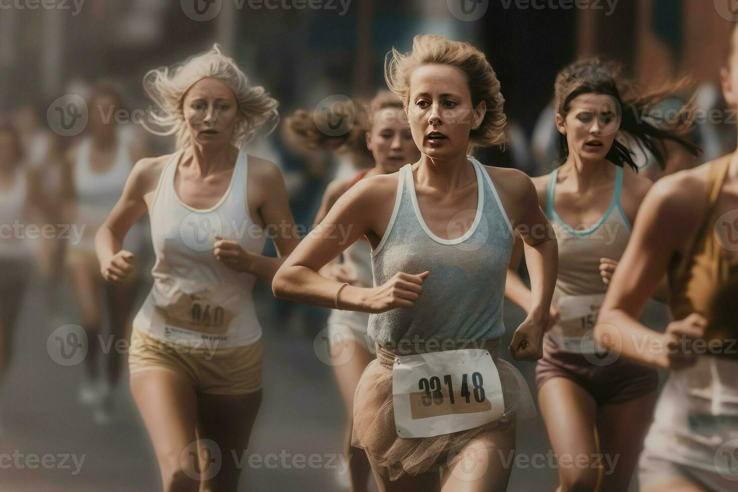 Marathon women sport. Generate Ai photo