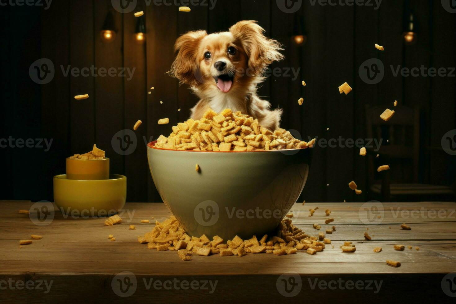 nutritivo cuenco perro alimento. generar ai foto