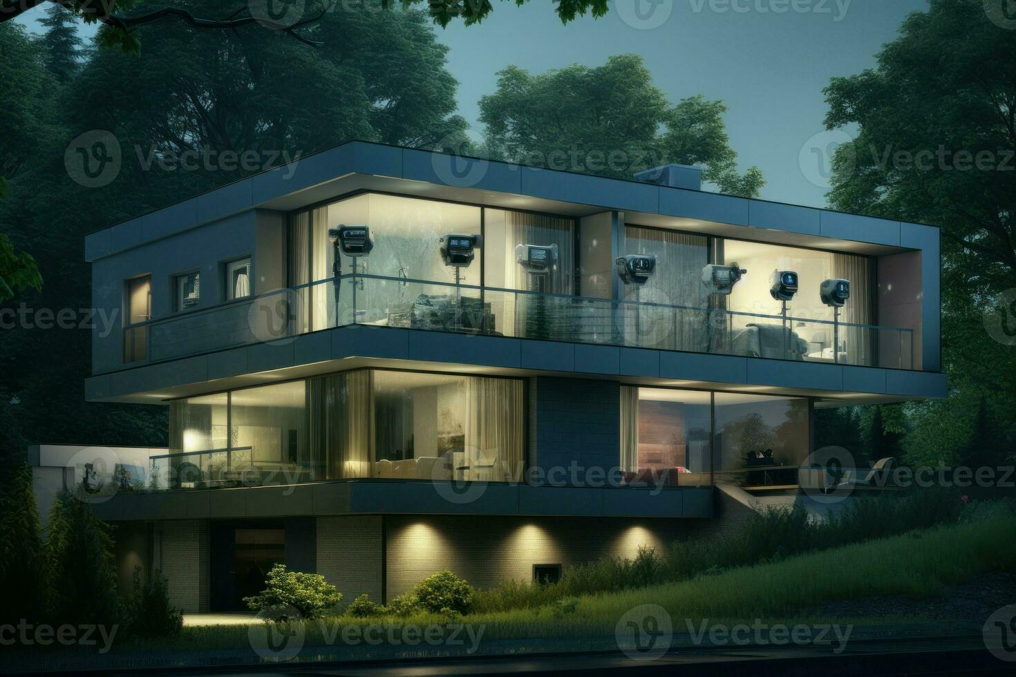 Innovative Camera security modern house. Generate Ai 30579450 Stock ... Circuit Diagram