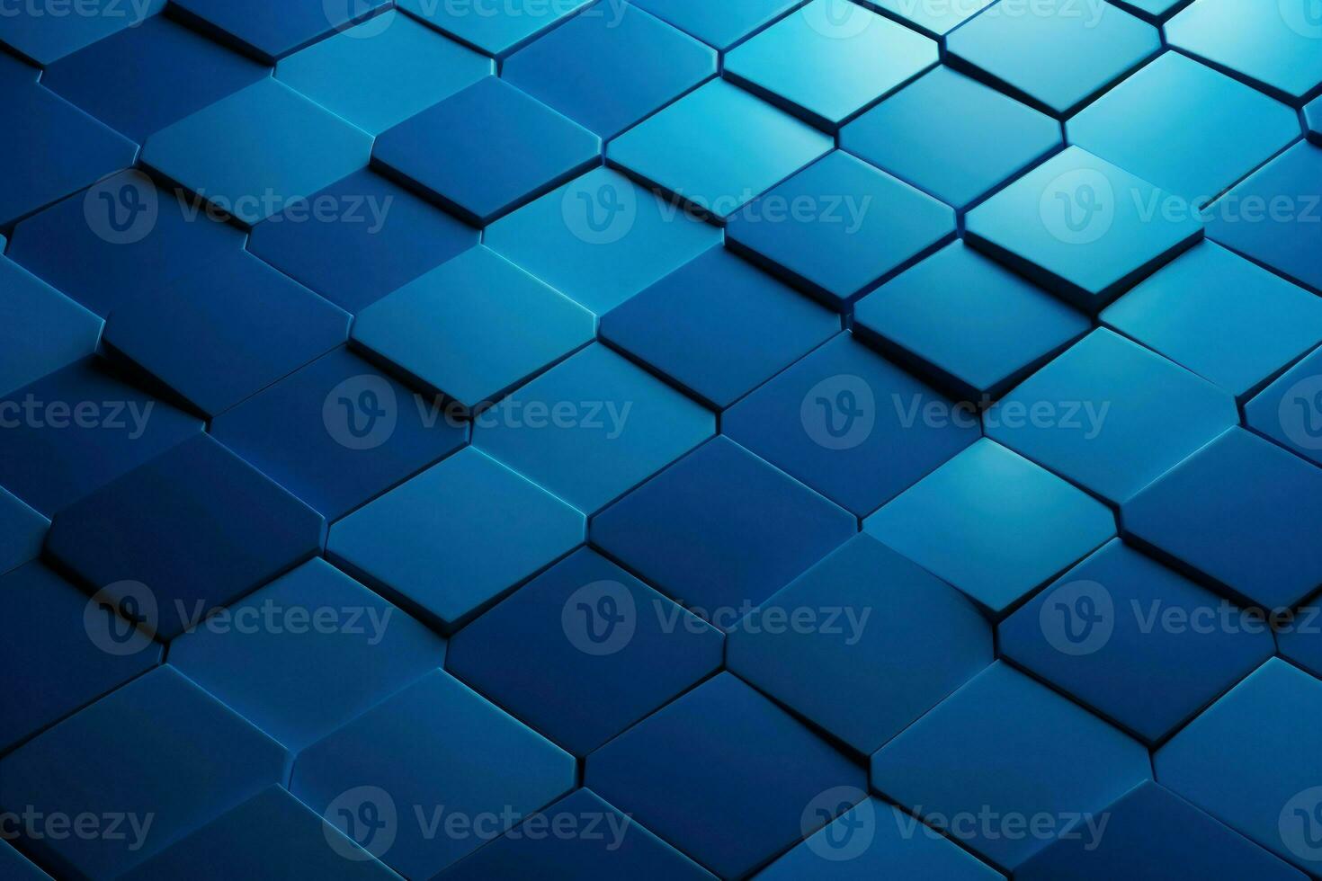 Angular Blue hexagon. Generate Ai photo