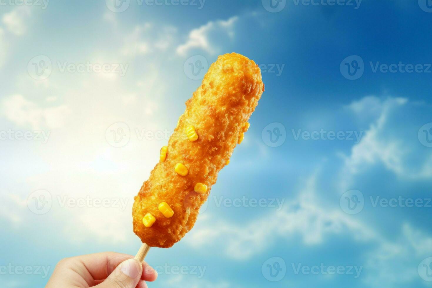 Appetizing Corn dog banner. Generate Ai photo