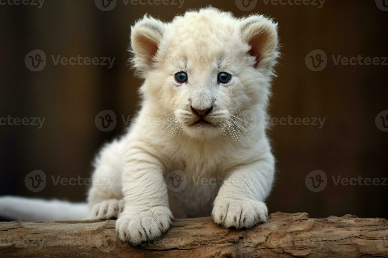 Cute white lion. Generate Ai photo