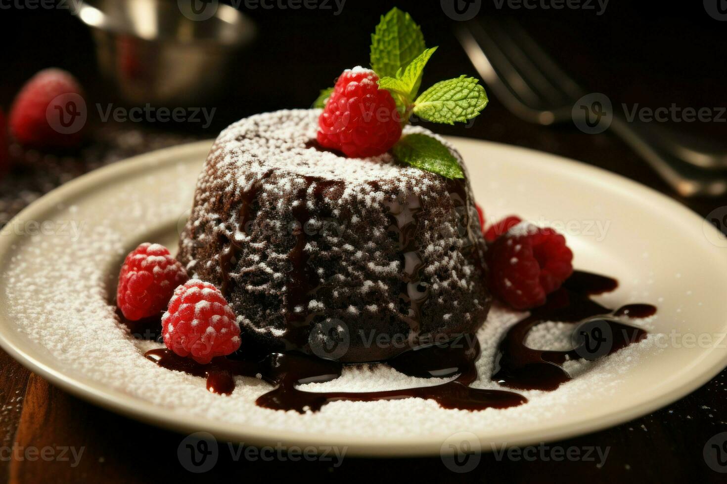 Gooey Lava cake. Generate Ai photo