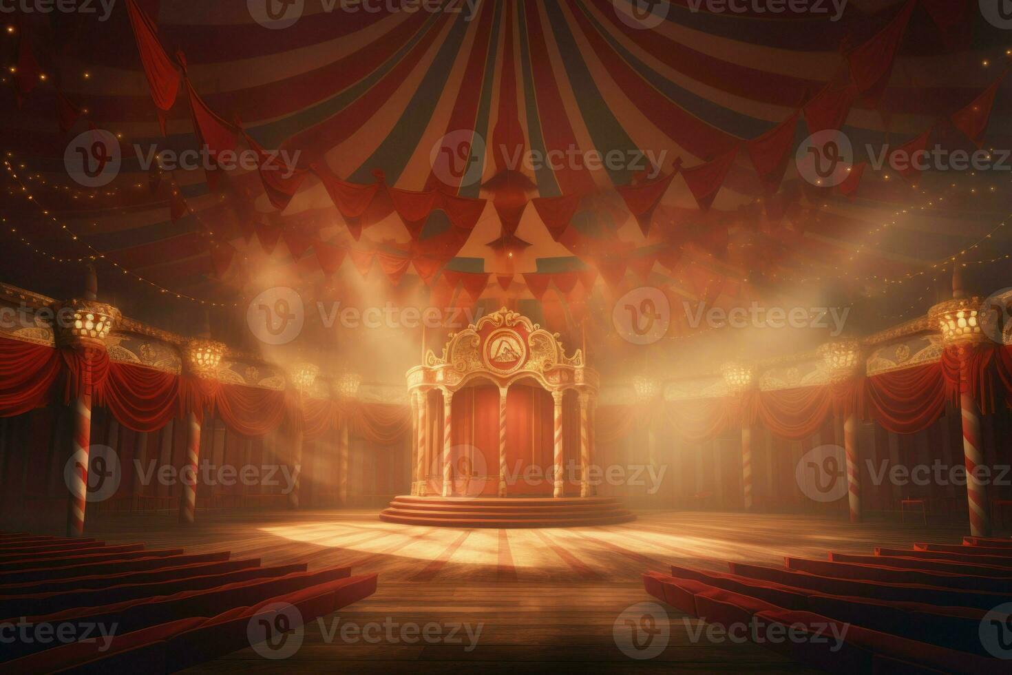 Eerie Empty circus tent. Generate Ai photo