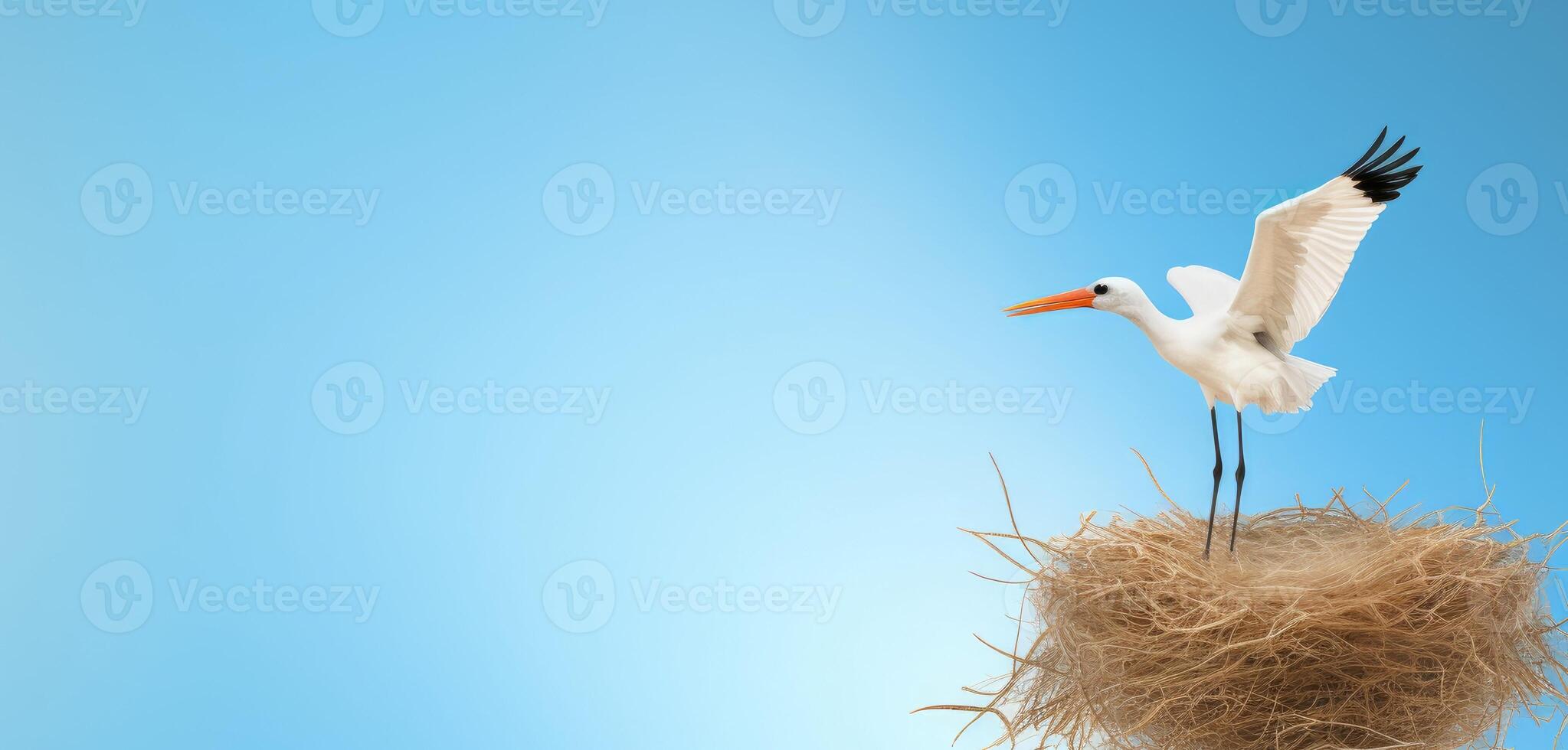 Stork at home. Generate Ai photo