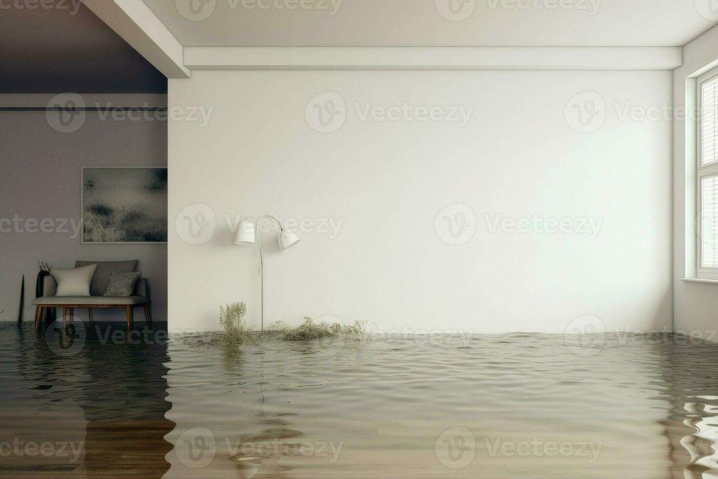 Innovative Flood indoor mockup. Generate Ai photo