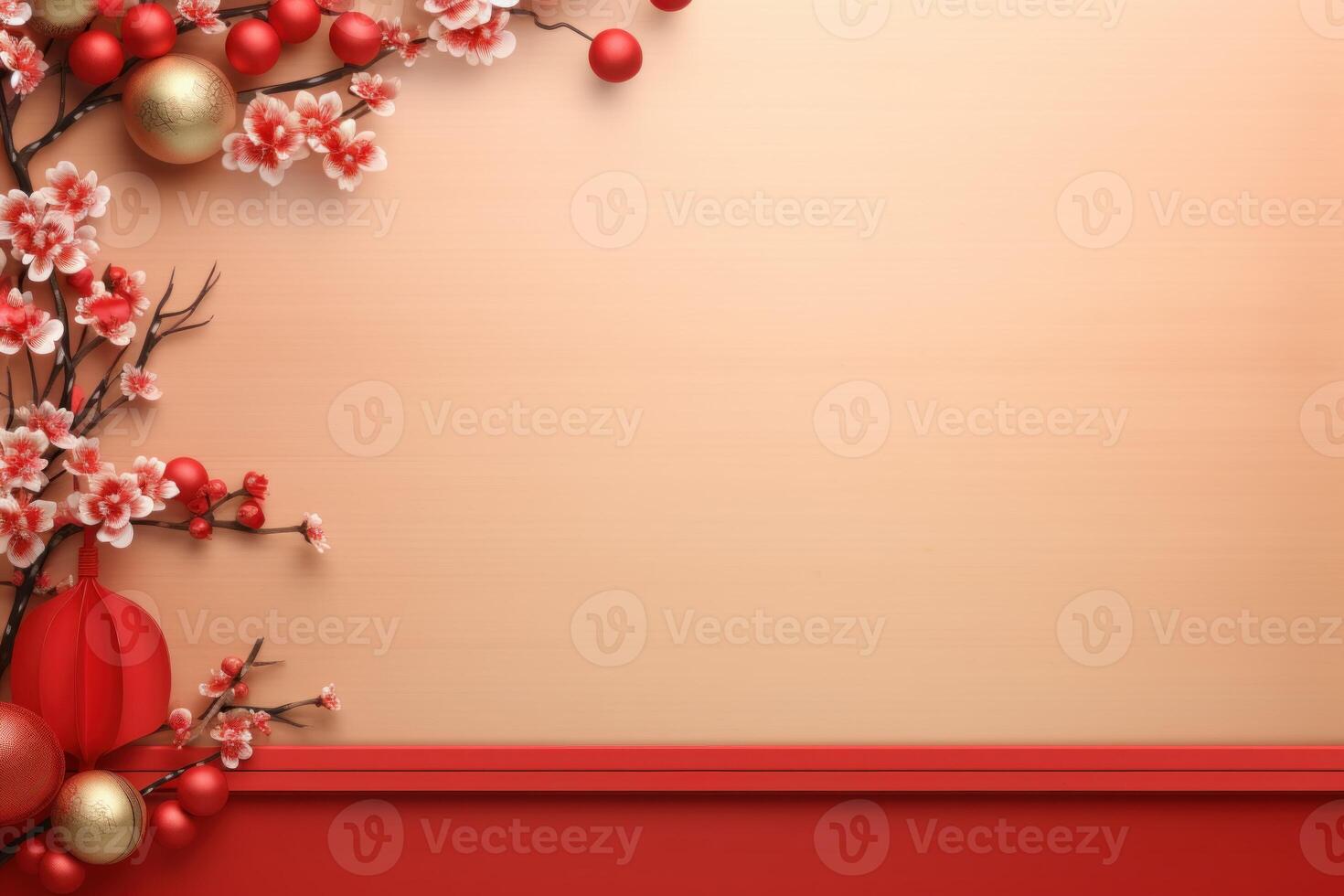Chinese new year red background. Generate Ai photo