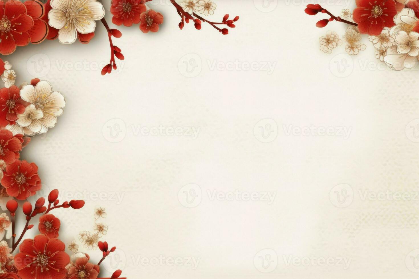 Joyous Chinese new year red background. Generate Ai photo