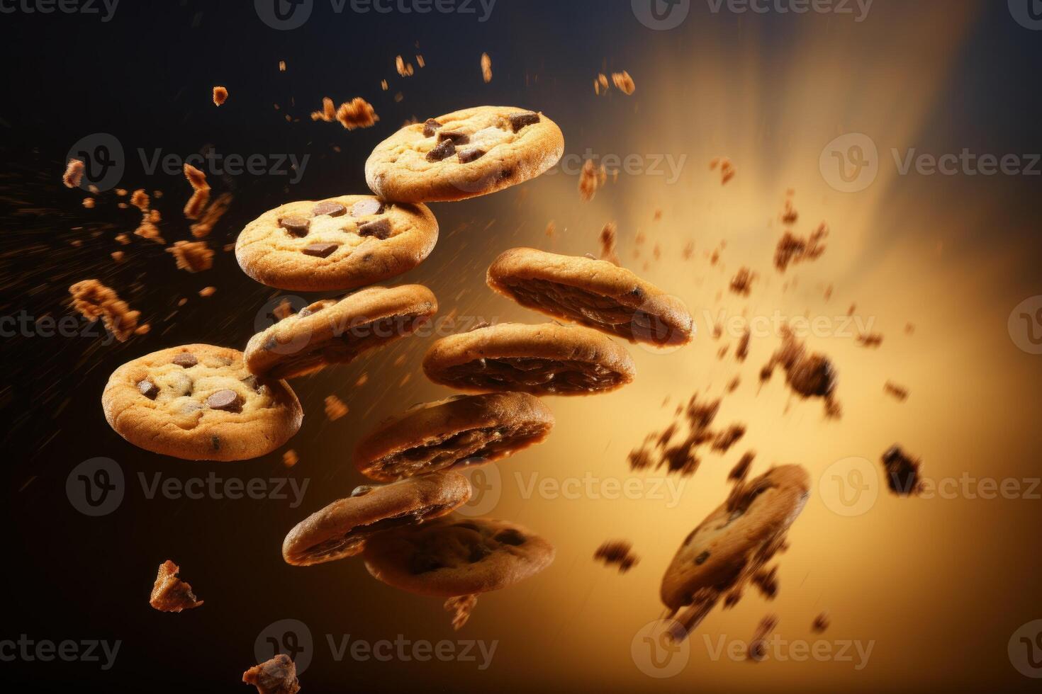 Irresistible Chocolate chip cookies. Generate Ai photo