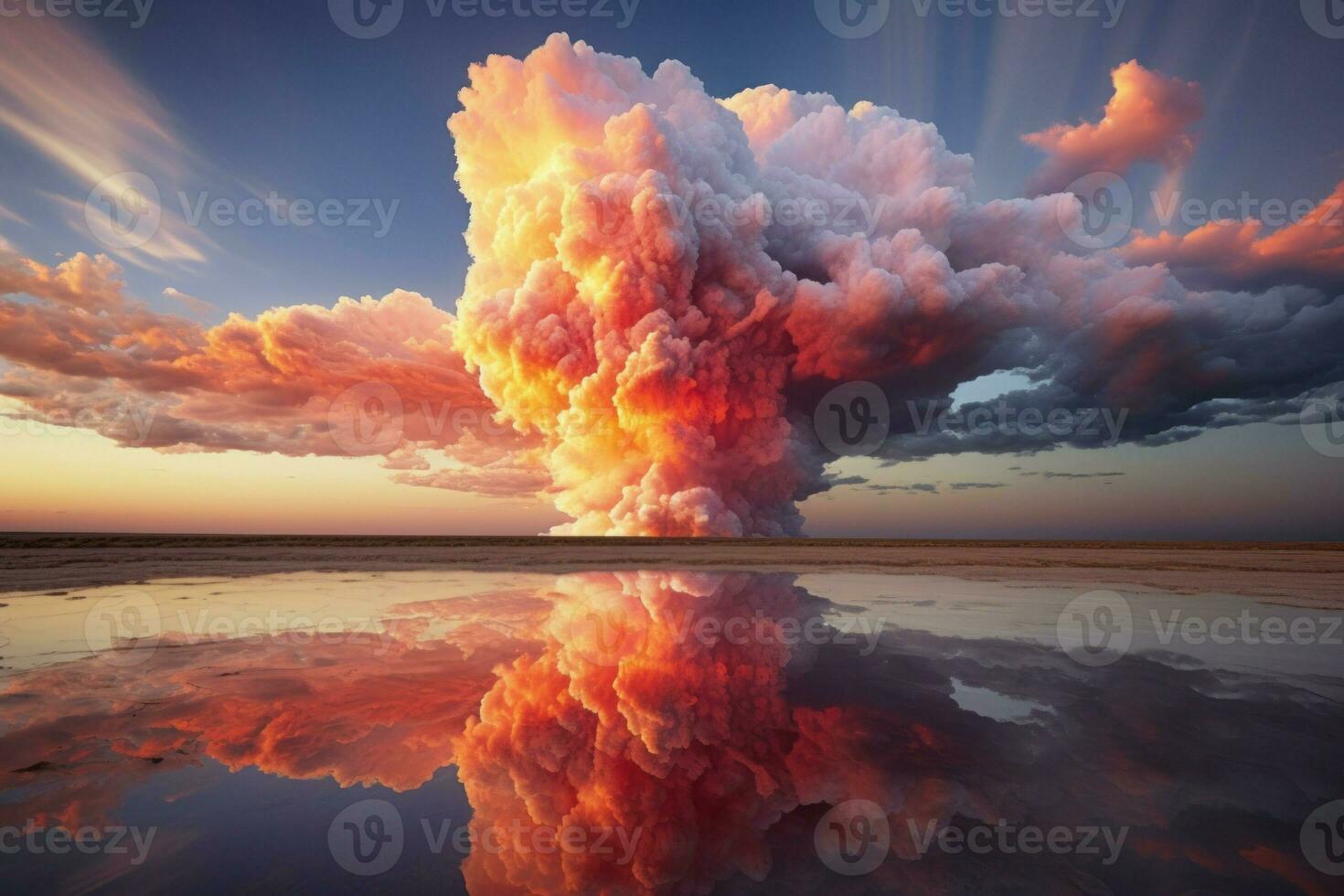 Vibrant Cloud sunset explosion. Generate Ai photo