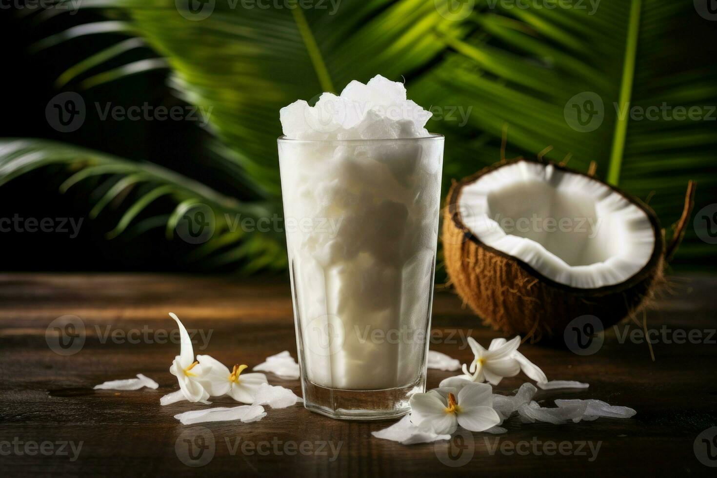 Coconut iced drink. Generate Ai photo