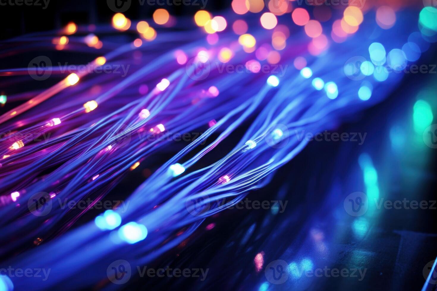 High-speed Connection fiber optic. Generate Ai photo