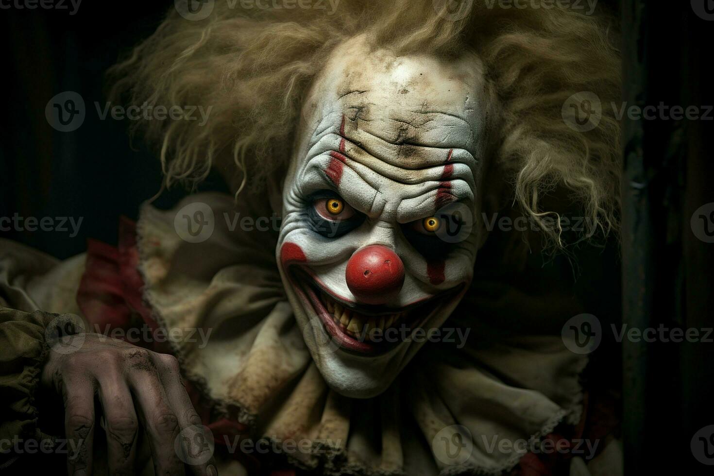 Creepy clown. Generate Ai photo