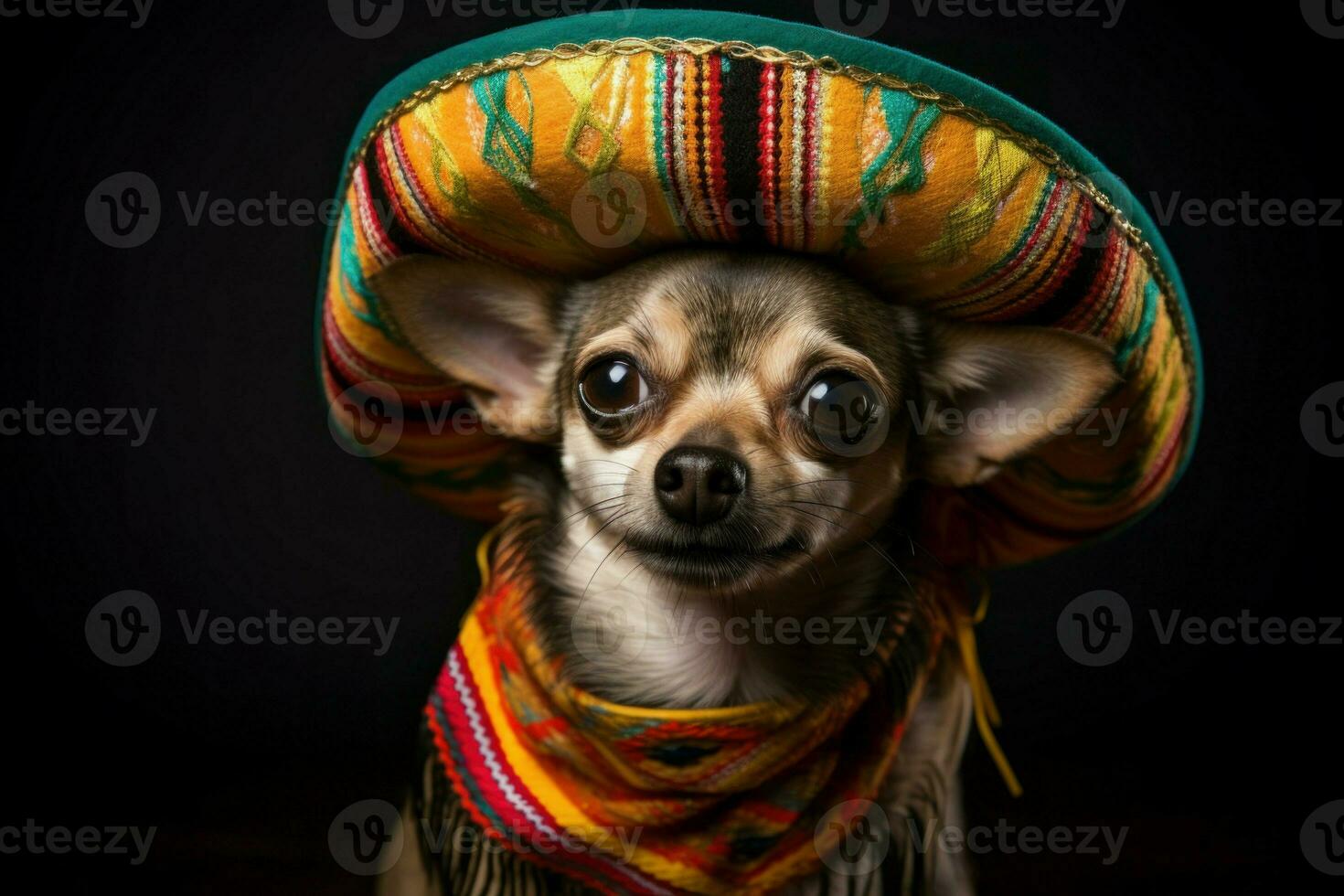 Unique Cute dog sombrero. Generate Ai photo