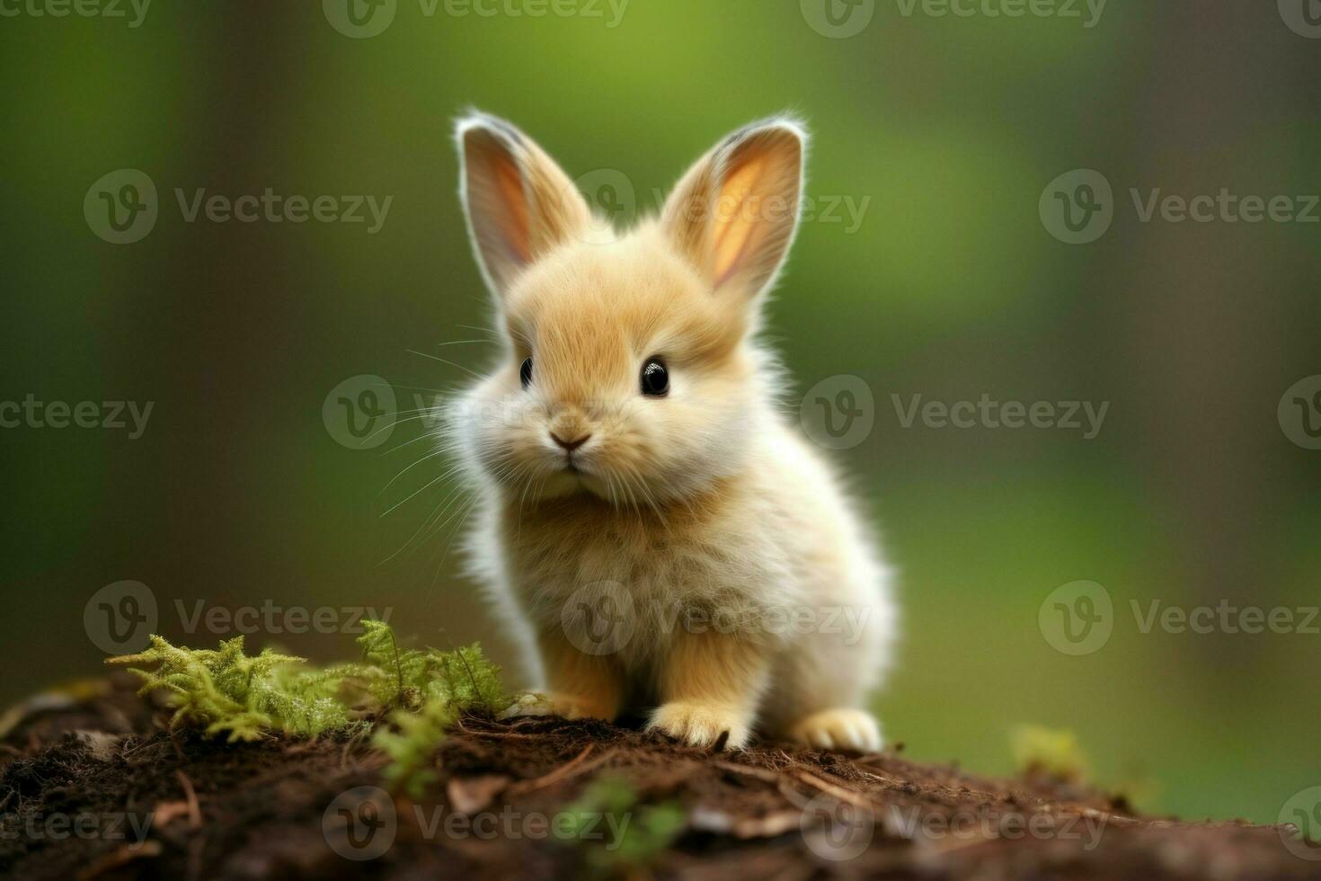 Adorable Cute baby rabbit. Generate Ai photo