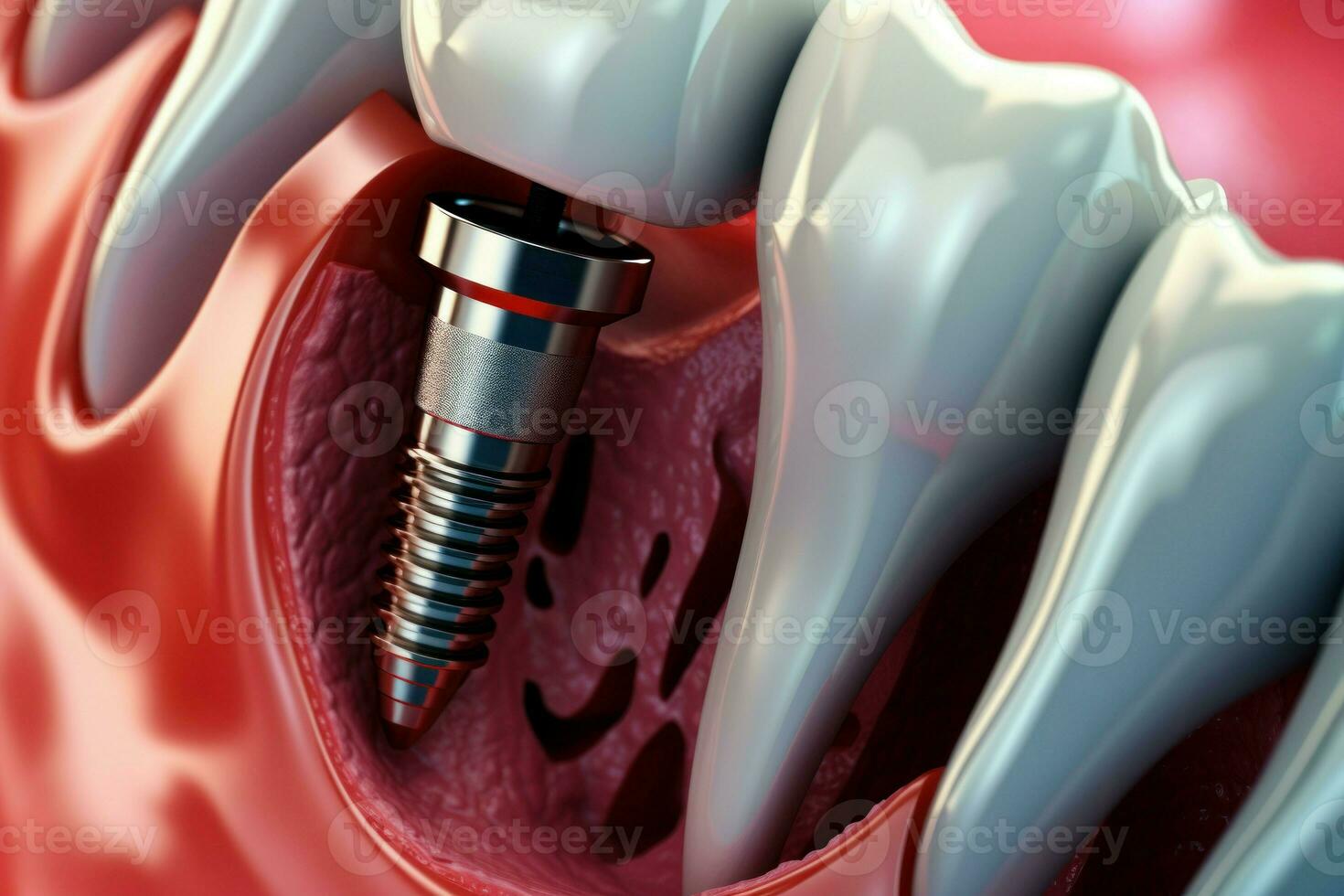 Durable Dental care implant. Generate Ai photo