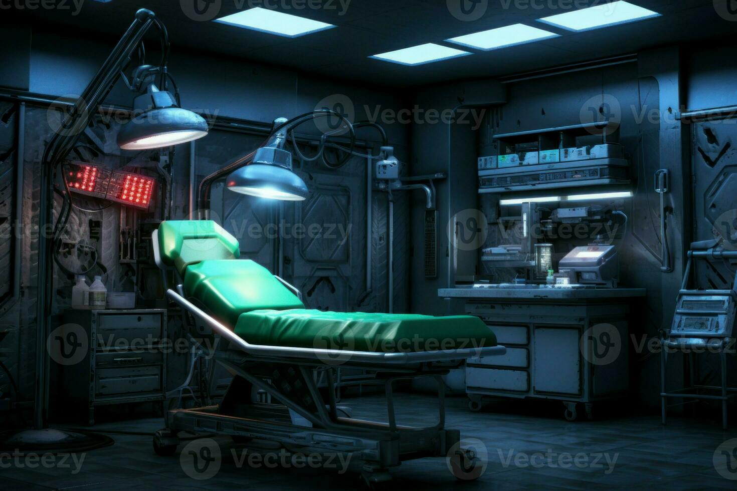 cyberpunk médico habitación espacio. generar ai foto