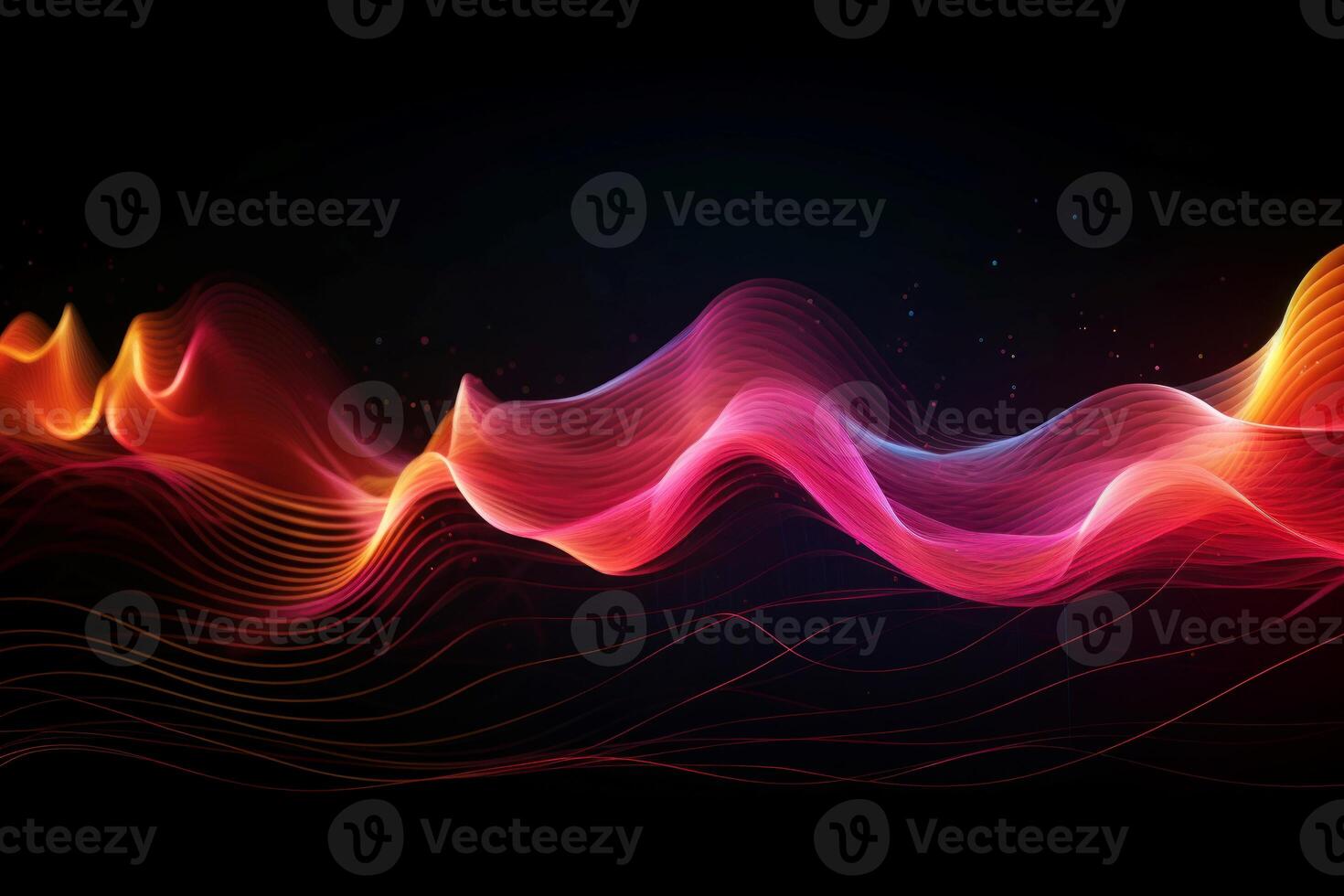Vibrant Colorful dynamic sound wave. Generate Ai photo