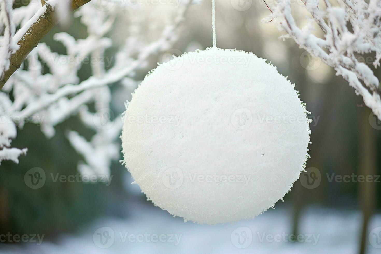 Sparkling Empty snowball decoration. Generate Ai photo