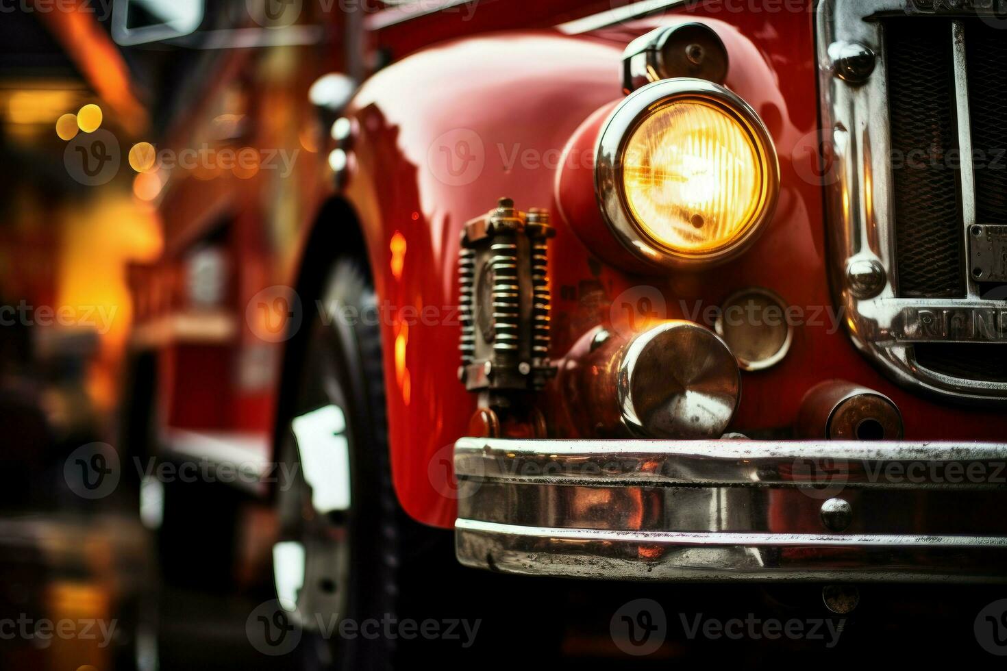 Fire emergency truck. Generate Ai photo