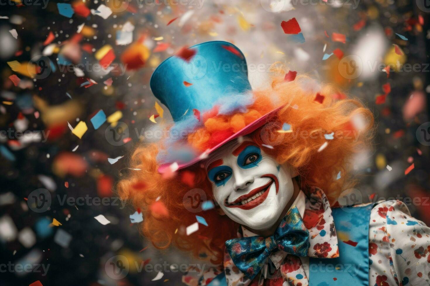Clown hat confetti. Generate Ai photo