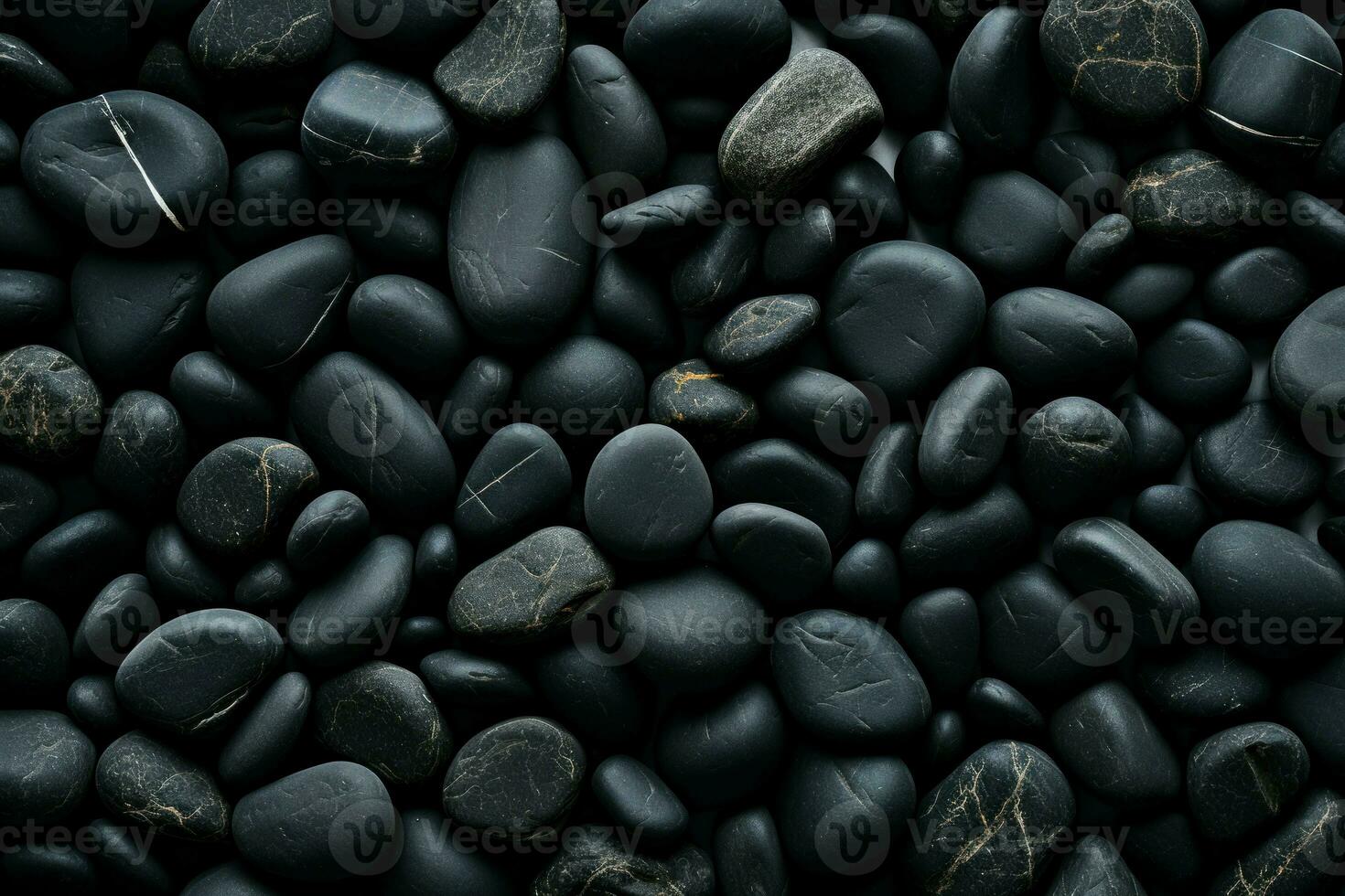 Textured Black stones background. Generate Ai photo