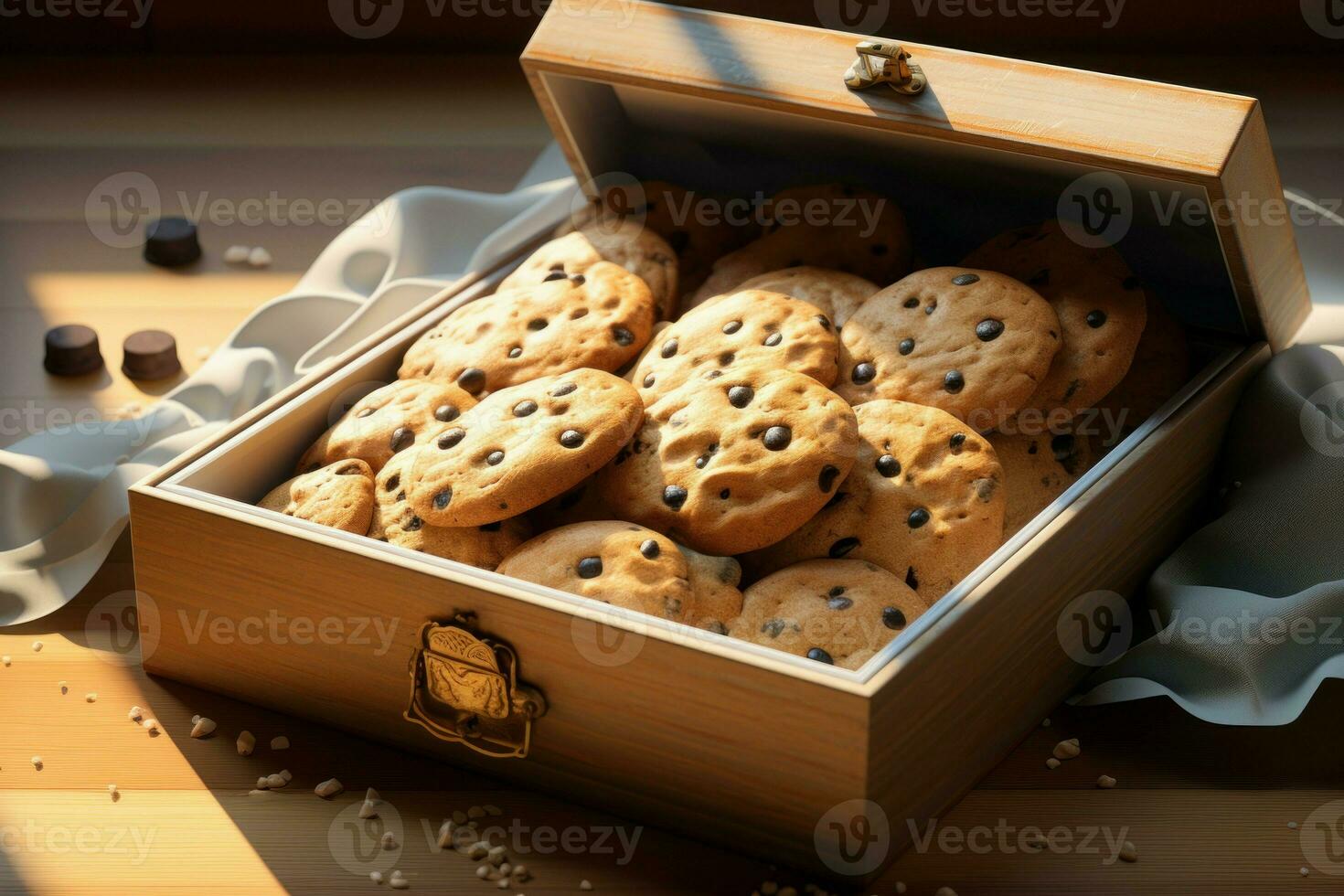 Appealing Homemade cookies box. Generate Ai photo