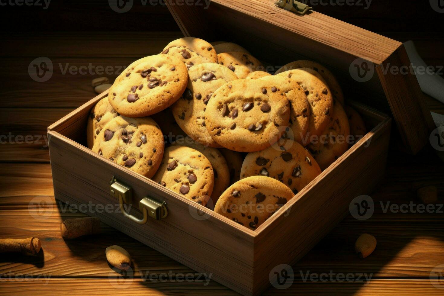 Fragrant Homemade cookies box. Generate Ai photo