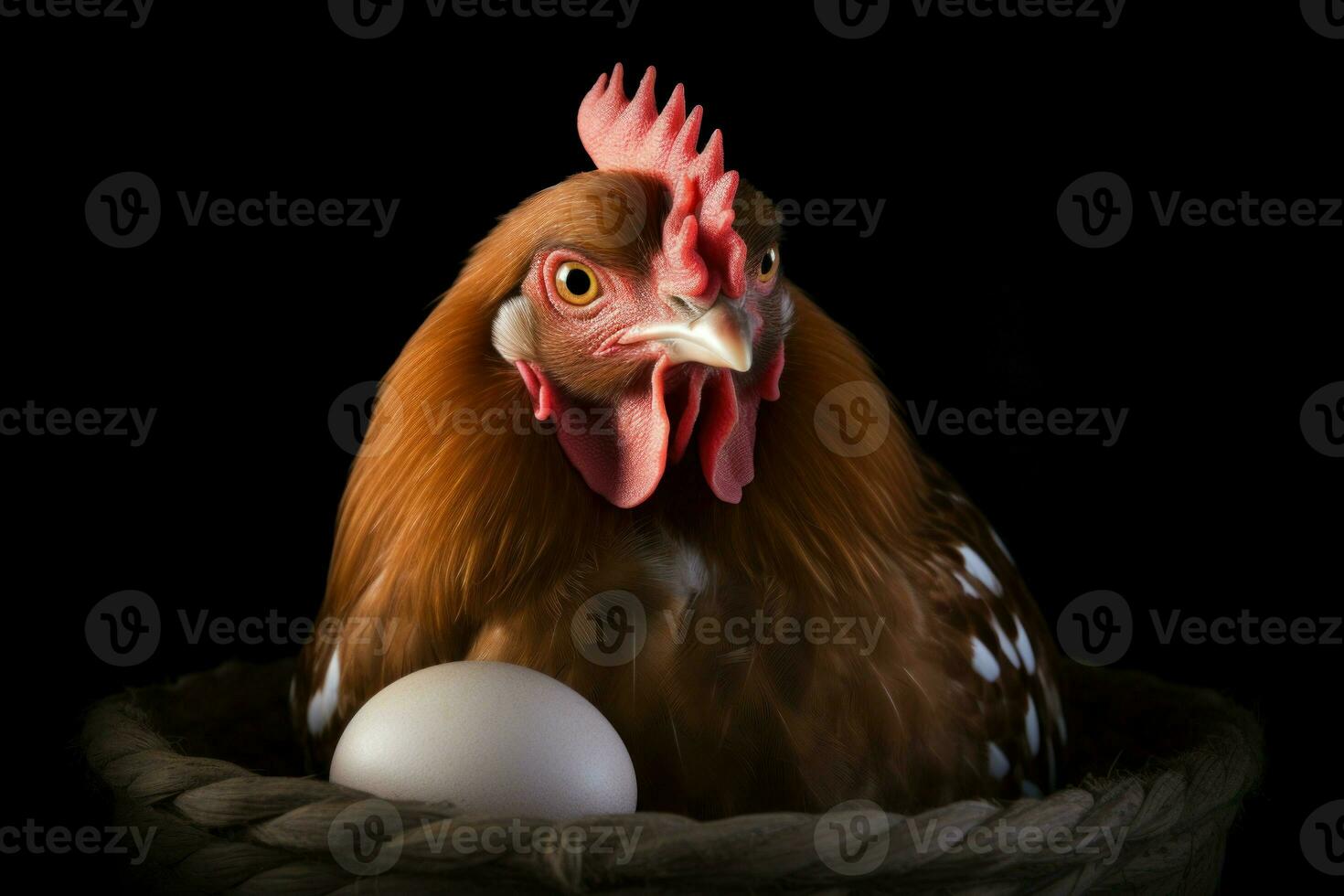 White Chicken egg. Generate Ai photo