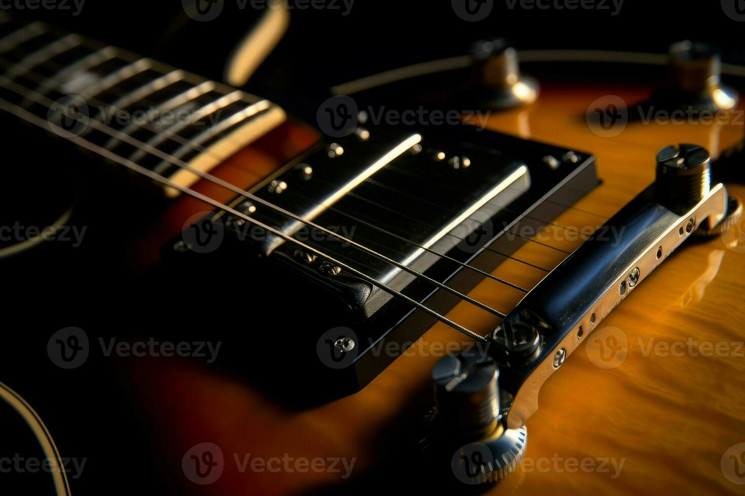 Guitar macro shot. Generate Ai photo